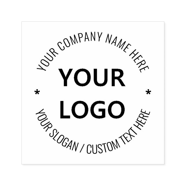 Your Business Logo Custom Text Personalized Modern Rubber Stamp (Imprint)