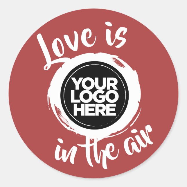 Your Business Logo Custom Typography Modern Script Classic Round Sticker (Front)