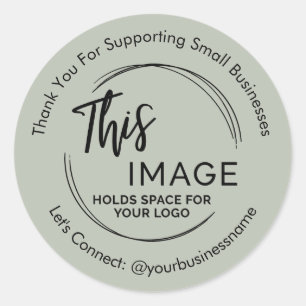 Your Business Logo Customer Appreciation Sage Classic Round Sticker