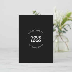 Your Business Logo & Editable Text Black & White Card