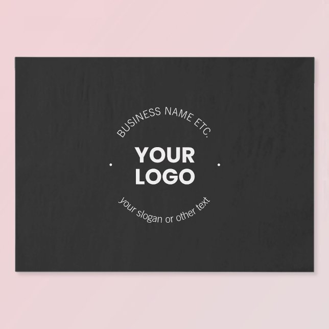 Your Business Logo & Editable Text | Black & White Tissue Paper (Creator Uploaded)