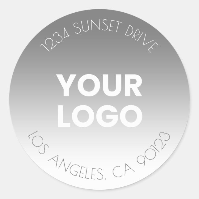 Your Business Logo | Editable Text & Colour Classic Round Sticker (Front)