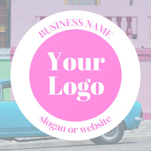 Your Business Logo & Editable Text Template Pink Window Cling