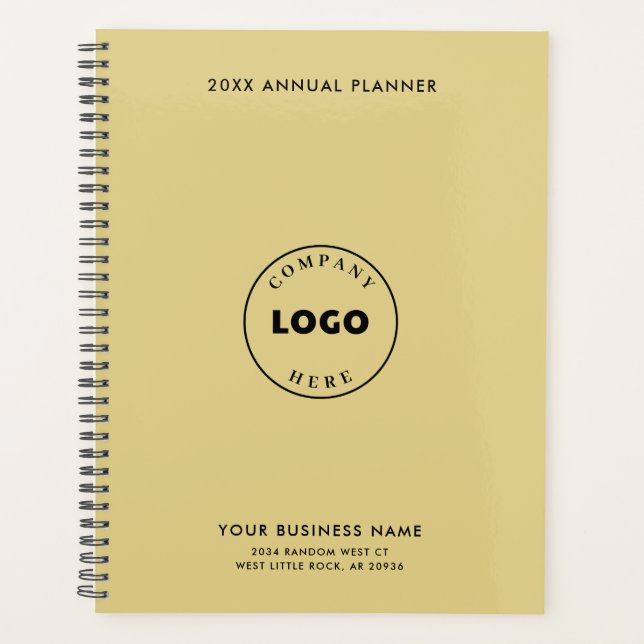 Your Business Logo Elegant Modern Employees 2025 Planner (Front)