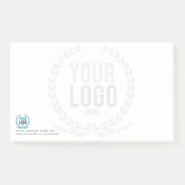 Your Business Logo Faded Backdrop | HUGE Custom Post-it Notes (Front)