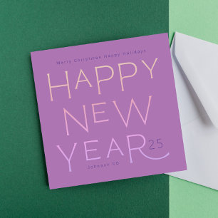 Your Business Logo   Happy New Years Modern Custom Holiday Card