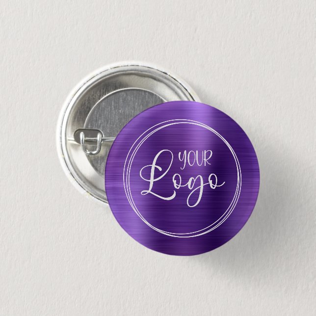 Your Business Logo Here Amethyst Ombre 1 Inch Round Button (Front & Back)
