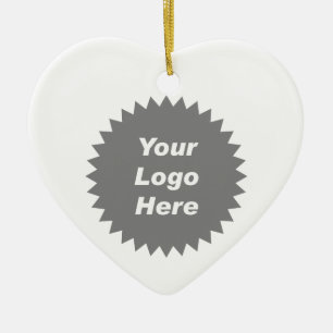 Your business logo here promo ceramic ornament