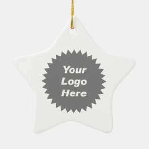 Your business logo here promo ceramic ornament