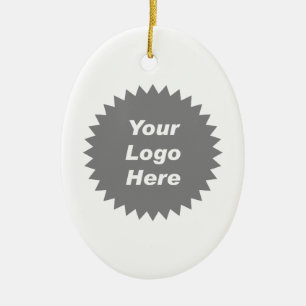 Your business logo here promo ceramic ornament