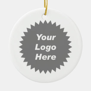 Your business logo here promo ceramic ornament