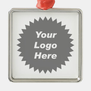 Your business logo here promo metal ornament