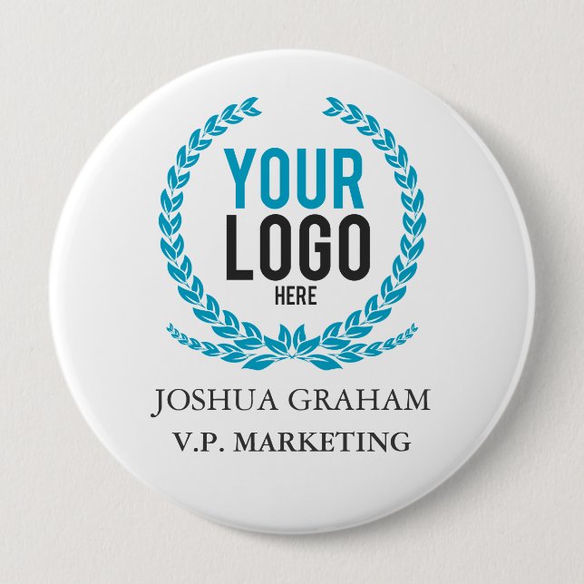 Your Business Logo | Job Title Custom 4 Inch Round Button (Front)