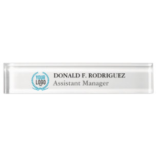 Your Business Logo Job Title Custom Nameplate