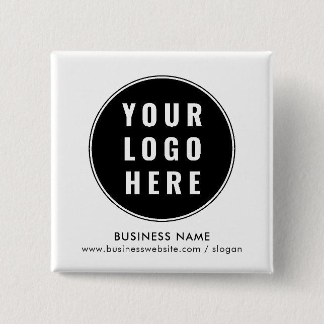 Your Business Logo Minimalist Conference Swag 2 Inch Square Button (Front)