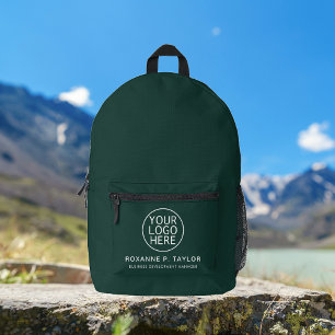 Your Business Logo Minimalist Corporate Employees Printed Backpack