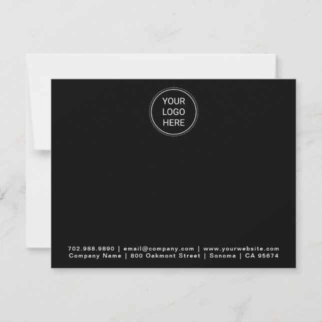Your Business Logo Minimalist Professional Black N Card (Front)