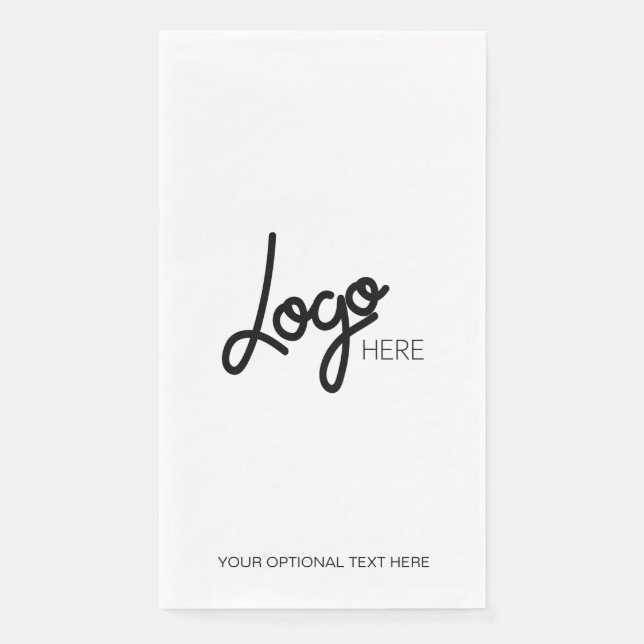 Your Business Logo Modern Minimalist White Napkin (Front)