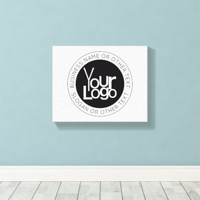 Your Business  Logo & Modern Simple Editable Text Canvas Print (Insitu(Wood Floor))