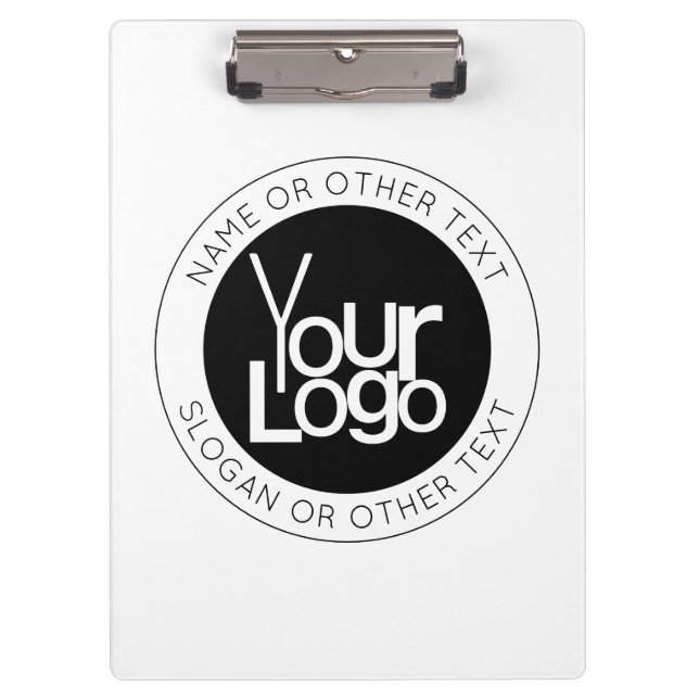 Your Business  Logo & Modern Simple Editable Text Clipboard (Front)