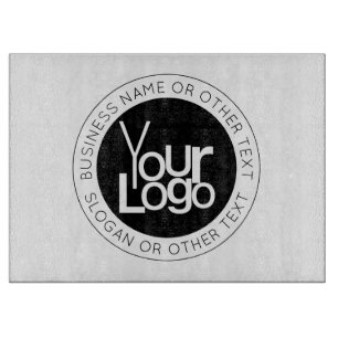 Your Business  Logo & Modern Simple Editable Text Cutting Board