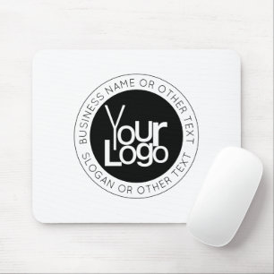 Your Business Logo & Modern Simple Editable Text Mouse Pad