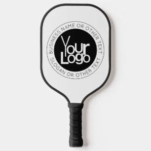 Your Business  Logo & Modern Simple Editable Text Pickleball Paddle