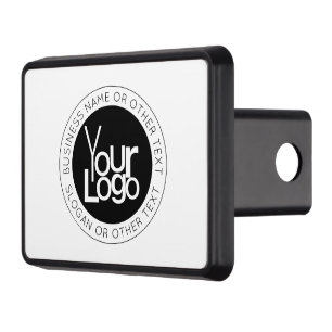 Your Business Logo & Modern Simple Editable Text Trailer Hitch Cover