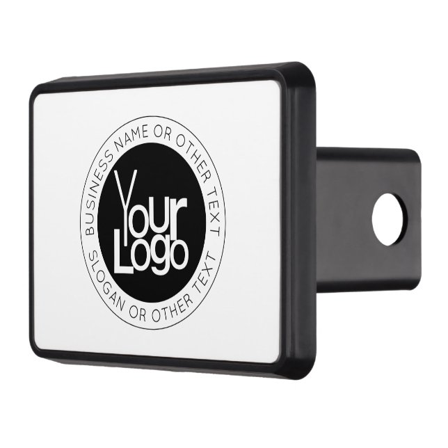 Your Business  Logo & Modern Simple Editable Text Trailer Hitch Cover (Left)