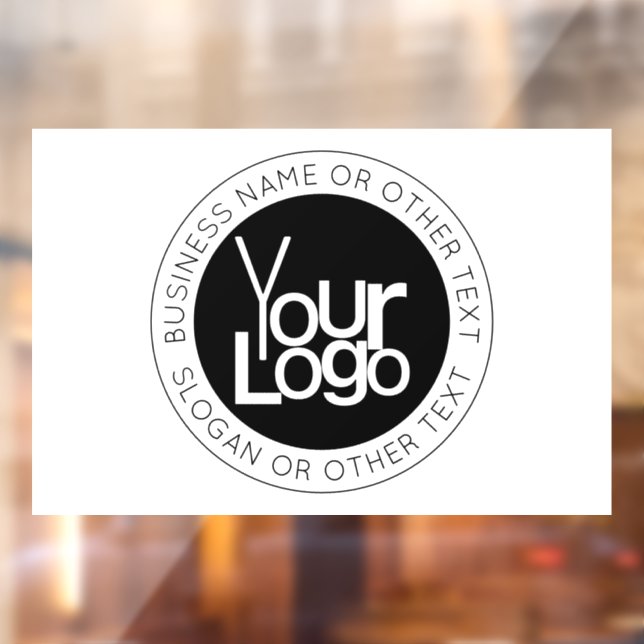 Your Business  Logo & Modern Simple Editable Text Window Cling (Sheet 2)