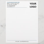Your Business Logo Name Address Info Letterhead<br><div class="desc">Your Colour and Font - Simple Personalized Black White Business Office Letterhead with Your Logo - Add Your Logo - Image / Business Name - Company / Address - Contact Information - Resize and move or remove and add elements / image and text with customization tool. Choose your text /...</div>