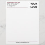 Your Business Logo Name Address Office Letterhead<br><div class="desc">Your Colour and Font - Simple Personalized Black White Business Office Letterhead with Your Logo - Add Your Logo - Image / Business Name - Company / Address - Contact Information - Resize and move or remove and add elements / image and text with customization tool. Choose your text /...</div>