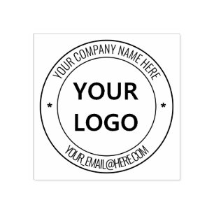 Your Business Logo Name Office Personalized Modern Rubber Stamp