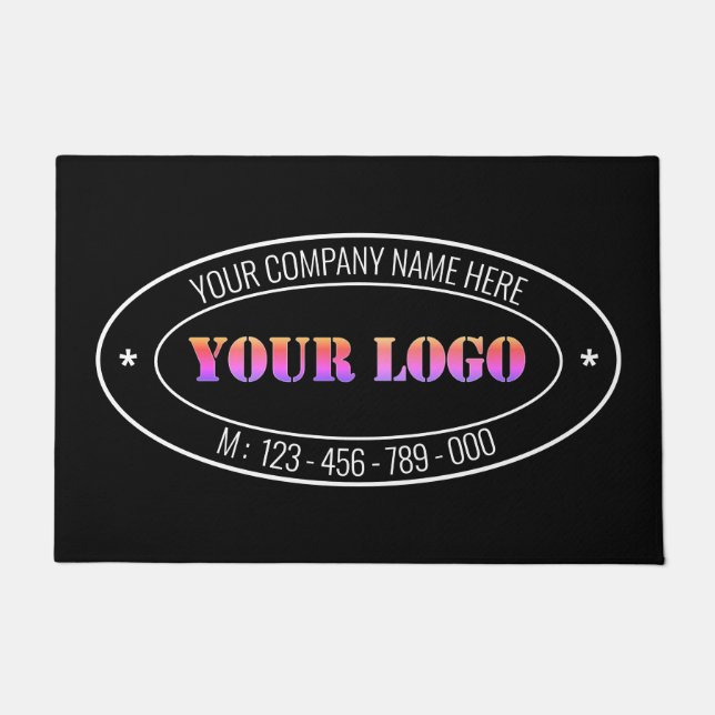 Your Business Logo Name Simple Personalized Office Doormat (Front)