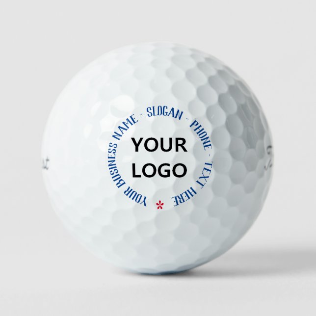 Your Business Logo Name Slogan Text Personalized Golf Balls (Front)