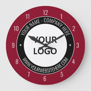 Your Business Logo Name Website Colors Clock Gift