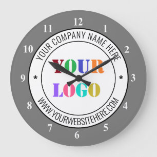 Your Business Logo Name Website Colours Wall Clock