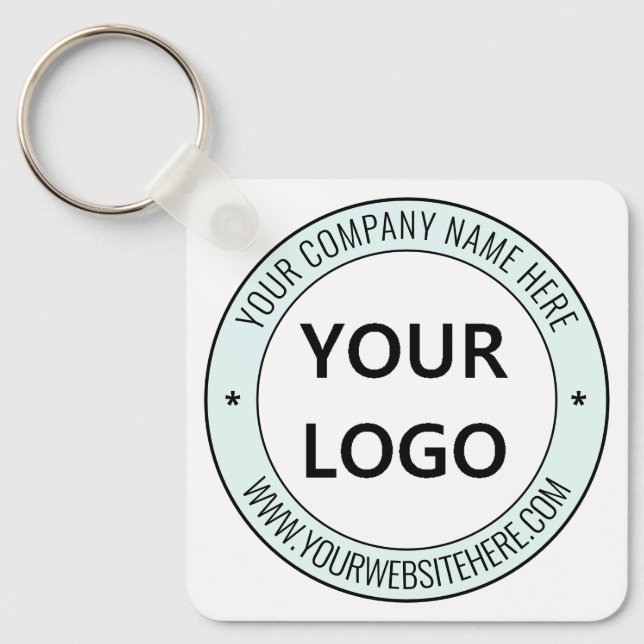 Your Business Logo Name Website Keychain Template (Front)