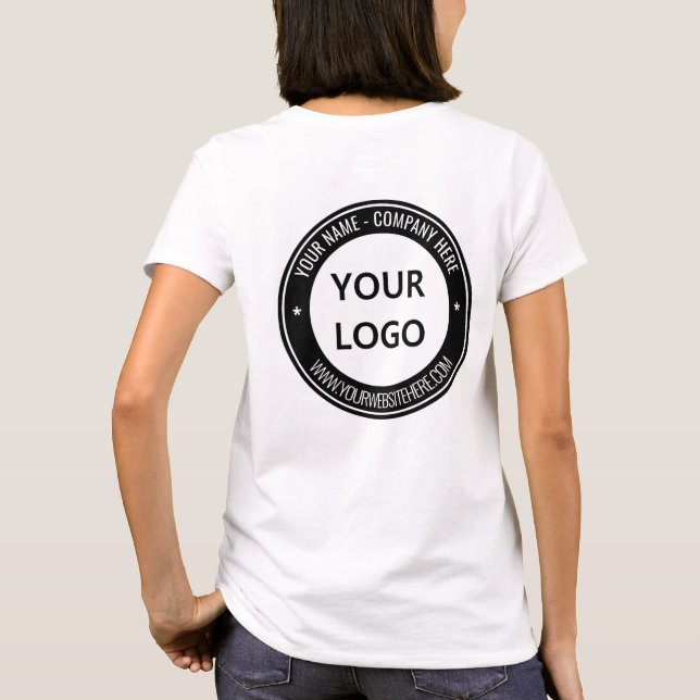 Your Business Logo Name Website Personalized Colou T-Shirt (Back)