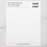 Your Business Logo Office Professional Letterhead<br><div class="desc">Your Colour and Font - Simple Personalized Black White Business Office Letterhead with Your Logo - Add Your Logo - Image / Business Name - Company / Address - Contact Information - Resize and move or remove and add elements / image and text with customization tool. Choose your text /...</div>