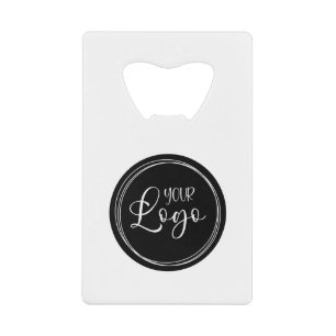 Your Business Logo on Black Circle Credit Card Bottle Opener