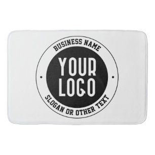 Your Business Logo or Design   Bold Editable Text Bath Mat