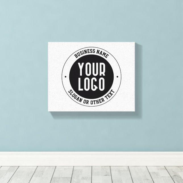 Your Business Logo or Design | Bold Editable Text Canvas Print (Insitu(Wood Floor))