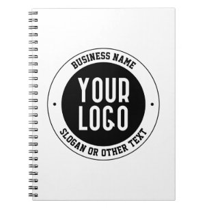Your Business Logo or Design   Bold Editable Text Notebook