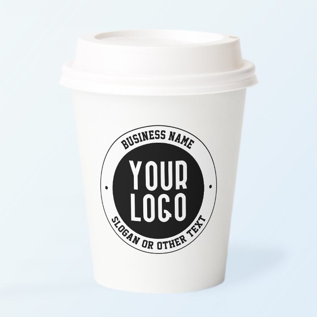 Your Business Logo or Design | Bold Editable Text Paper Cups (Creator Uploaded)