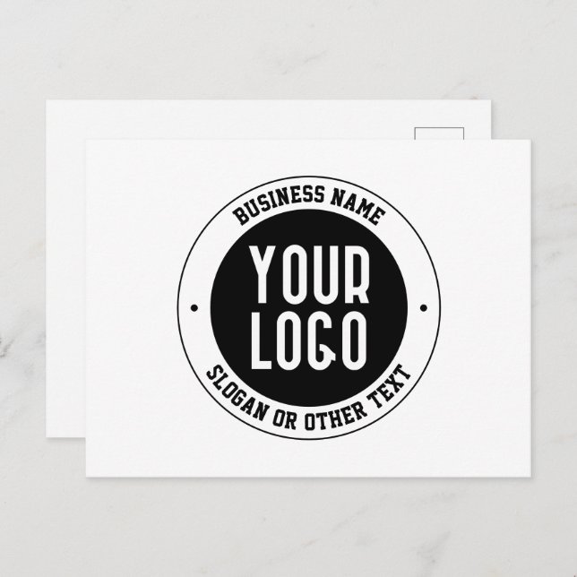 Your Business Logo or Design | Bold Editable Text Postcard (Front/Back)