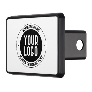 Your Business Logo or Design Bold Editable Text Trailer Hitch Cover