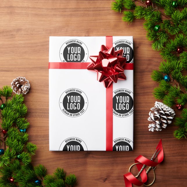 Your Business Logo or Design | Bold Editable Text Wrapping Paper (Holiday Gift)