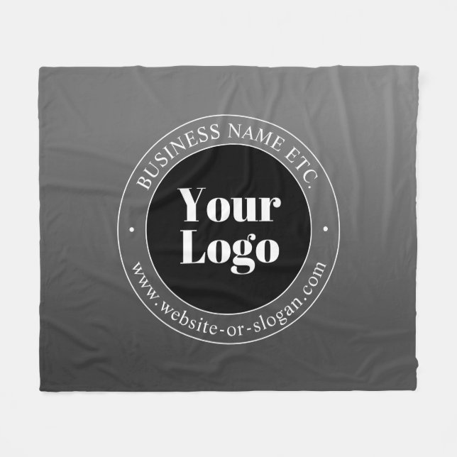Your Business Logo or Design & Editable Text Fleece Blanket (Front (Horizontal))