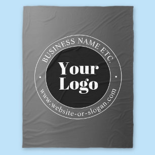 Your Business Logo or Design & Editable Text Fleece Blanket